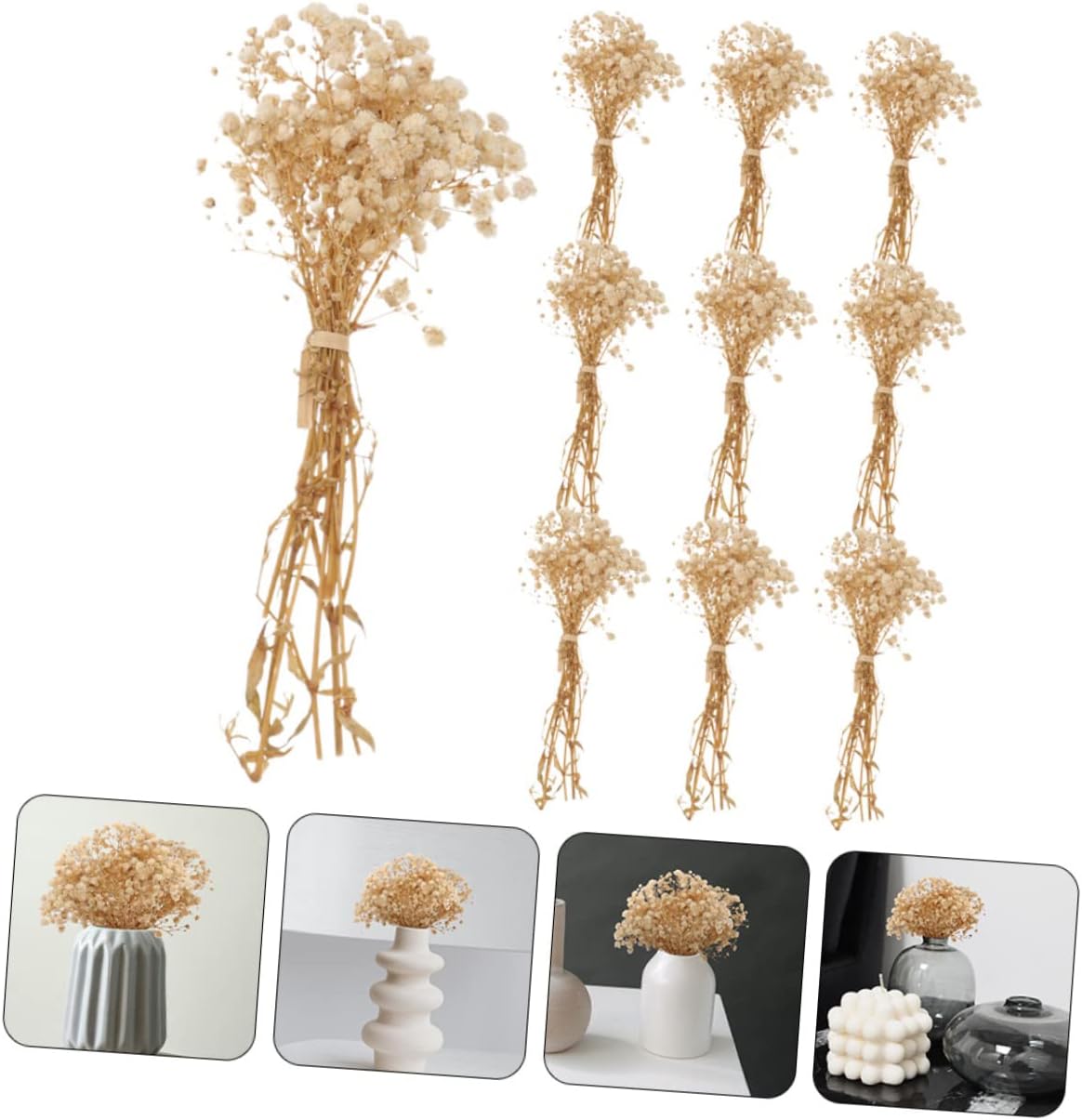 ABOOFAN Bundles Dried Babysbreath Flower Bouquets for Home Decoration Lifelike Gypsophila Arrangements for Weddings Photography Props and Seasonal Decor