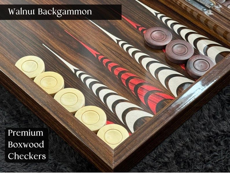 20" inch Large Backgammon Sets for Adults Chessmen Wooden Game Board Handmade Game Sets/Gift for Dad, Husband, Anniversary, Birthday