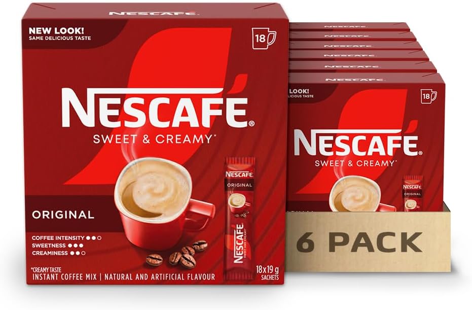 Nescafé Sweet and Creamy Original Instant Coffee Mix Box, Original, 6 Count
