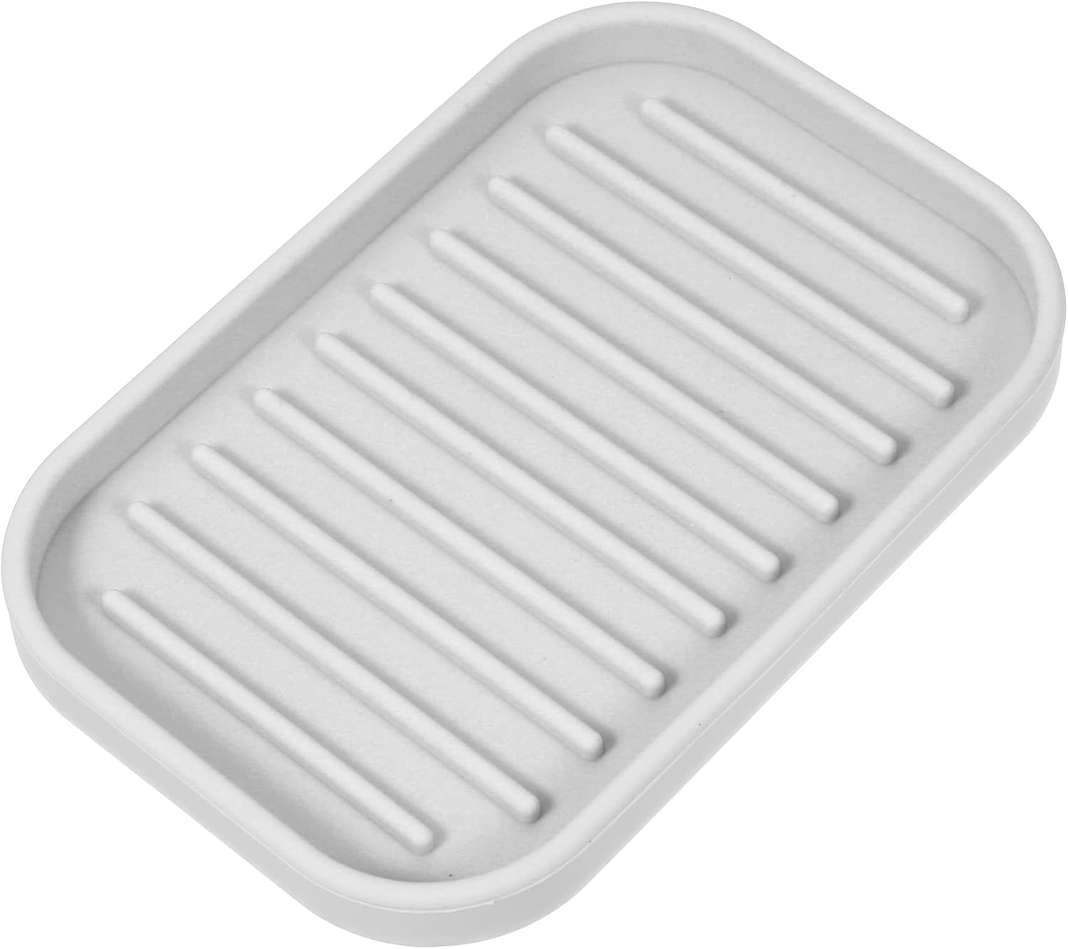 VOCOSTE Silicone Soap Dish, Light Gray, 13.5x9cm image 5