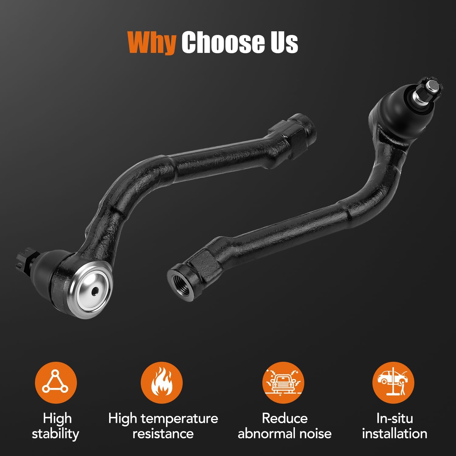 LCWRGS Front Outer Tie Rod Ends Fits for Hyundai Sonata 2011-2015, Tucson 2010-2017, Azera 2012-2017, Kia Optima 2011-2015, Sportage 2011-2016, Cadenza 2014-2016 - 2pcs