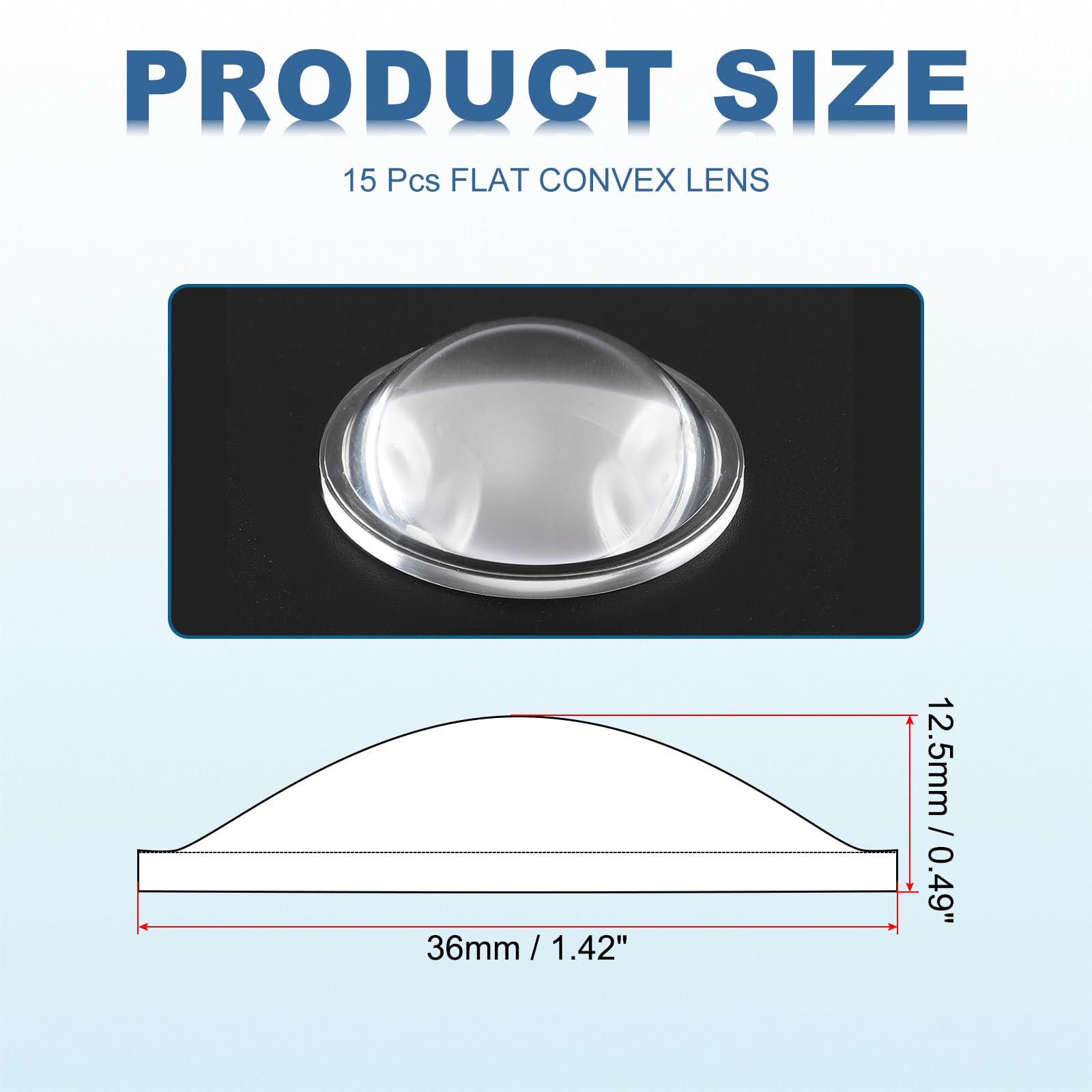 PATIKIL Diameter 36mm Flat Convex Lens - Image 2