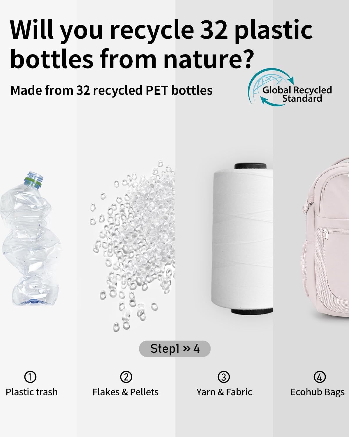 ECOHUB Travel Backpack for Women, 17.3 inch Suspended Laptop Backpack, Fashion Slim Water-Resistant College Computer Bookbag, 28L Personal Item Bag with 12 Pockets for Causal, Work, Beige - Image 9