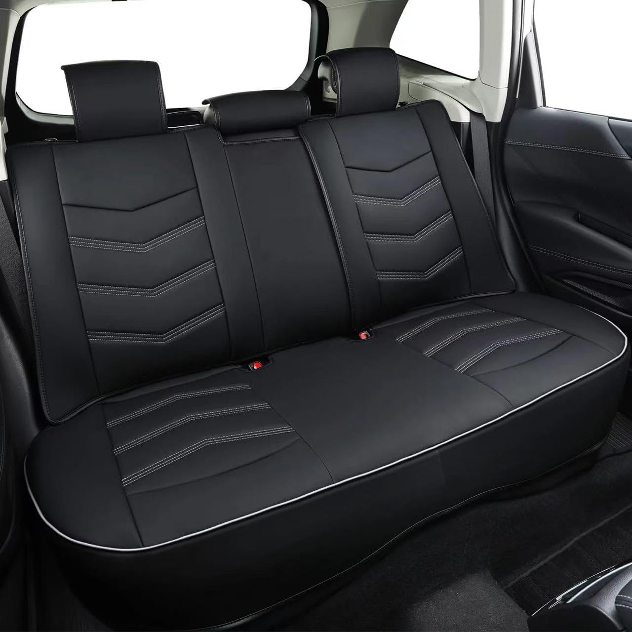 LUCKYMAN CLUB Seat Covers Full Set, fit for 2014-2024 2025 Forester Outback Crosstrek Sport Limited Touring Platinum with Water Proof Faux Leather (Black&Gray)