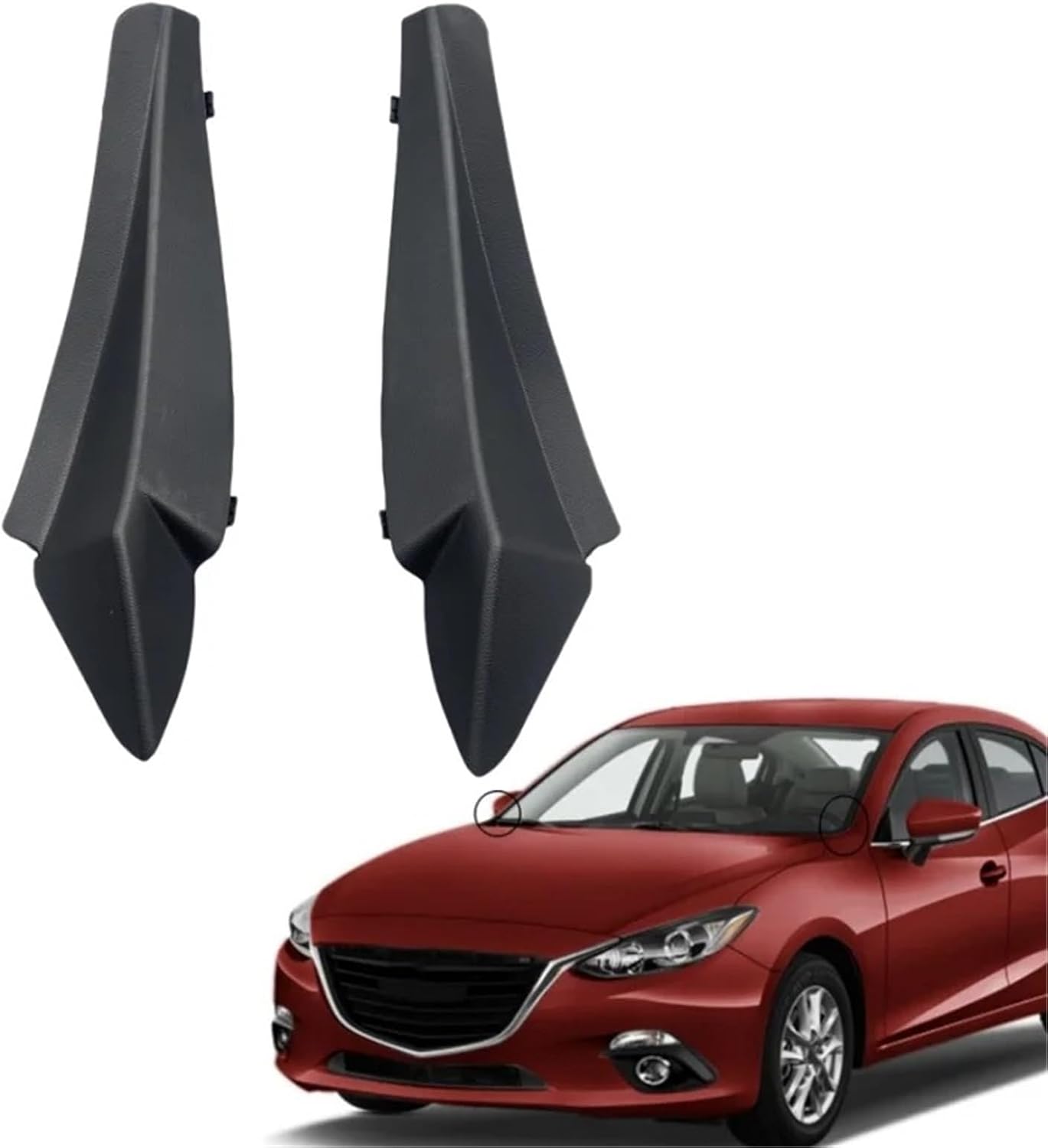 Wiper Side Cowl Cover Trim Panel for Mazda 3 BM BN 2014 2015 2016 2017 2018 2019 Car Front Windshield Grille Drain Panel Moulding Cover Wiper Seal Cap(Left and Right)