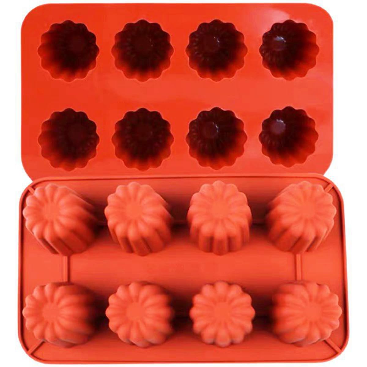 mostsom Molde de silicona para tartas, mousse, moldes de chocolate de cilindro alto para pasteles, brownie, pudín, postre, pastelería, helado, gelatina (cilindro B con 8 cavidades)