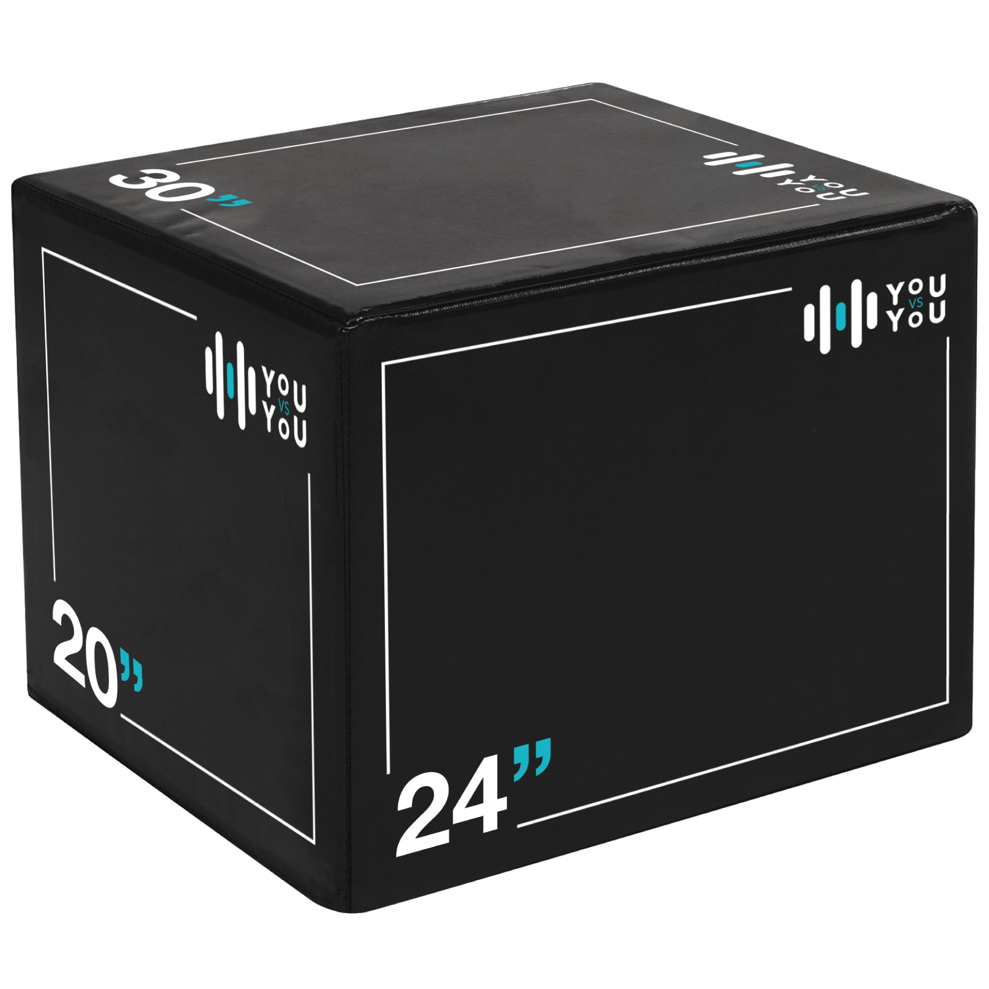 You vs You Plyometric Jump Box, 3 in1 Heavyweight Plyo Box Gym Training, Heavy Duty, Pro Quality, Removable Anti-slip Sweatproof Cover, Jump Training Equipment (20" x 24" x 30" (50cm x 60cm x 70cm))