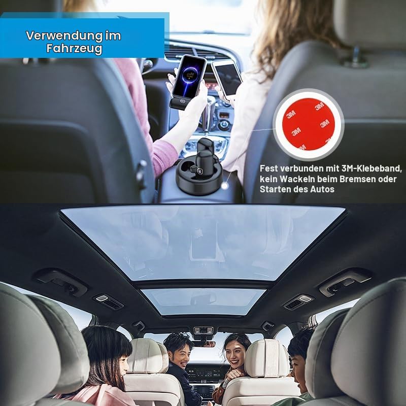 Pocket Powerbank Set 3er-Pack, 5000 mAh Mini-Powerbanks mit integriertem Stecker, LED-Anzeige, kleine Größe, tragbares Ladegerät für Smartphone/Tablet/Reise（Schwarz）