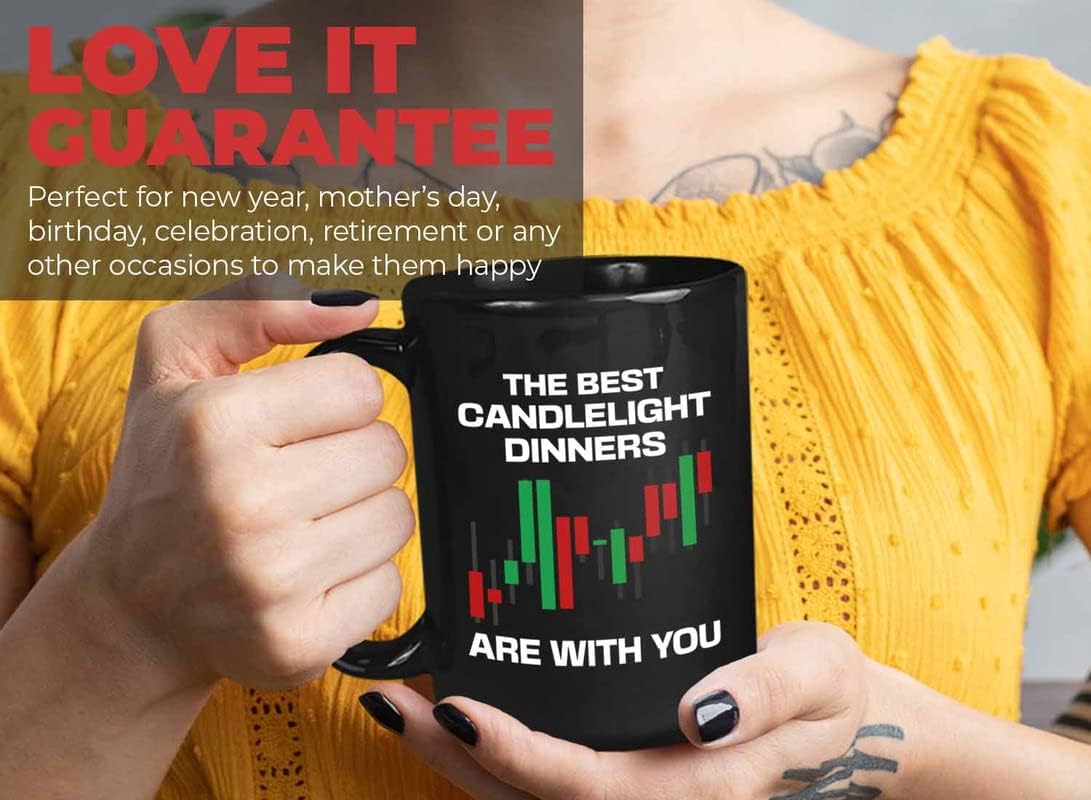 Bubble Hugs Stock Market Coffee Mug 15oz Black - Dinner With You - Funny Saying Trader Brokers Financial Adviser Investment Stockbrockers Investor Investing Trading Planner Dividend Cryptocurrency