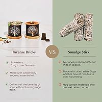 Vista 8 de Aromafume - Ladrillos de incienso de salvia blanca de California (2 x 9 ladrillos) y quemador exótico del árbol de la vida de Aromafume Fabricado