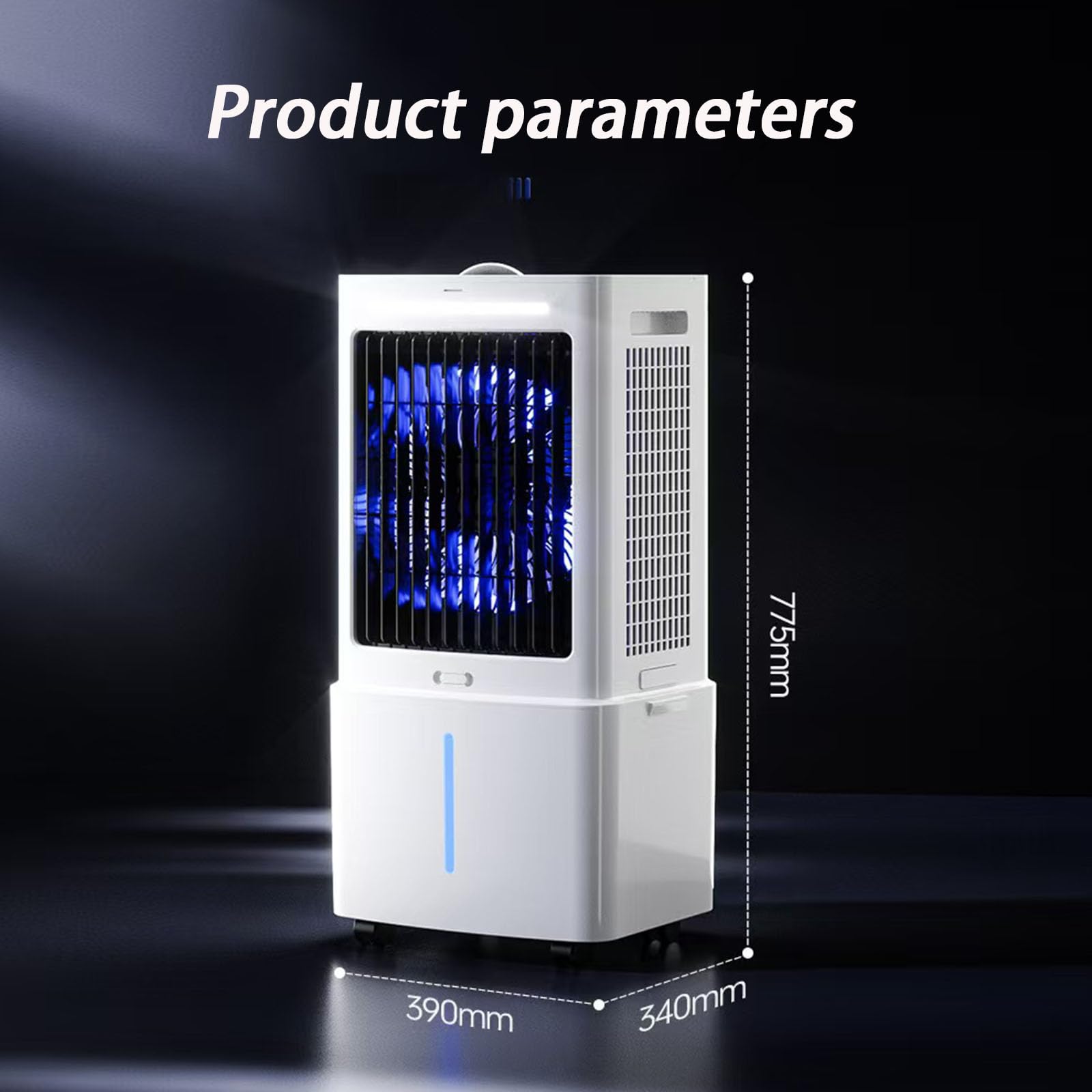 Przenośny klimatyzator 3 w 1 z wyświetlaczem LED, pilot zdalnego sterowania, 24-godzinny timer, 3 prędkości wentylatora, energooszczędny, klasa A, idealny do chłodzenia w domu i biurze