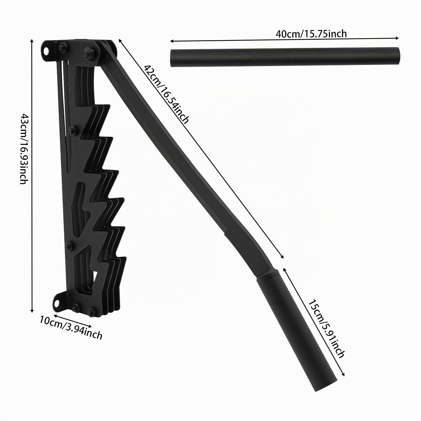 Astilladora manual de leña de hierro fundido, soporte de pared portátil para astillado de madera para interiores y exteriores, incluye 2 asas desmontables, porta leña, guantes y bolsa para leña