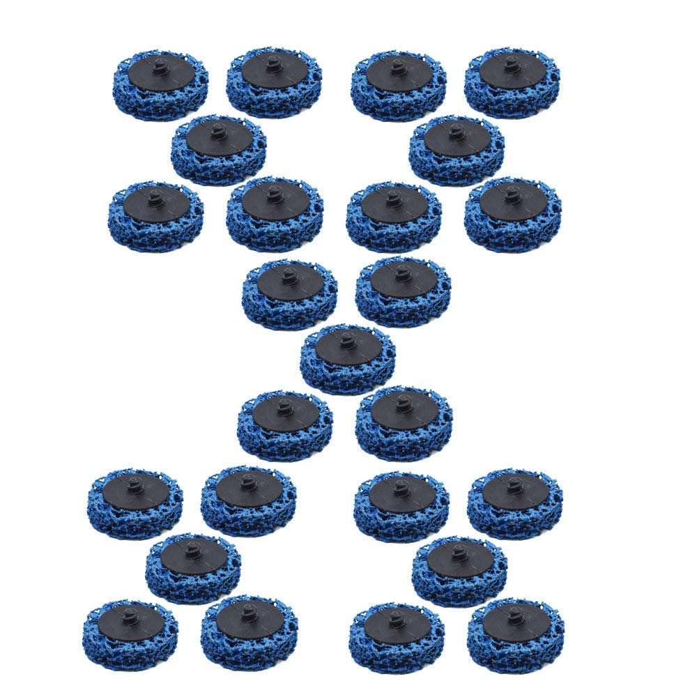 Paquete de 25 Discos de Cambio rápido y desbaste de 2" – Almohadillas abrasivas Azules no Tejidas Extra Gruesas – Se adaptan a amoladoras angulares para Pintura, óxido y Soldadura.