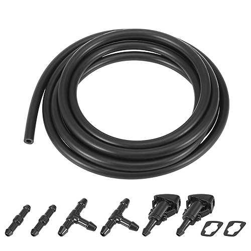 X AUTOHAUX Kit de boquillas de limpiaparabrisas delantero para Dodge para Ram para Chrysler 6.6 ft manguera de limpiaparabrisas con conectores
