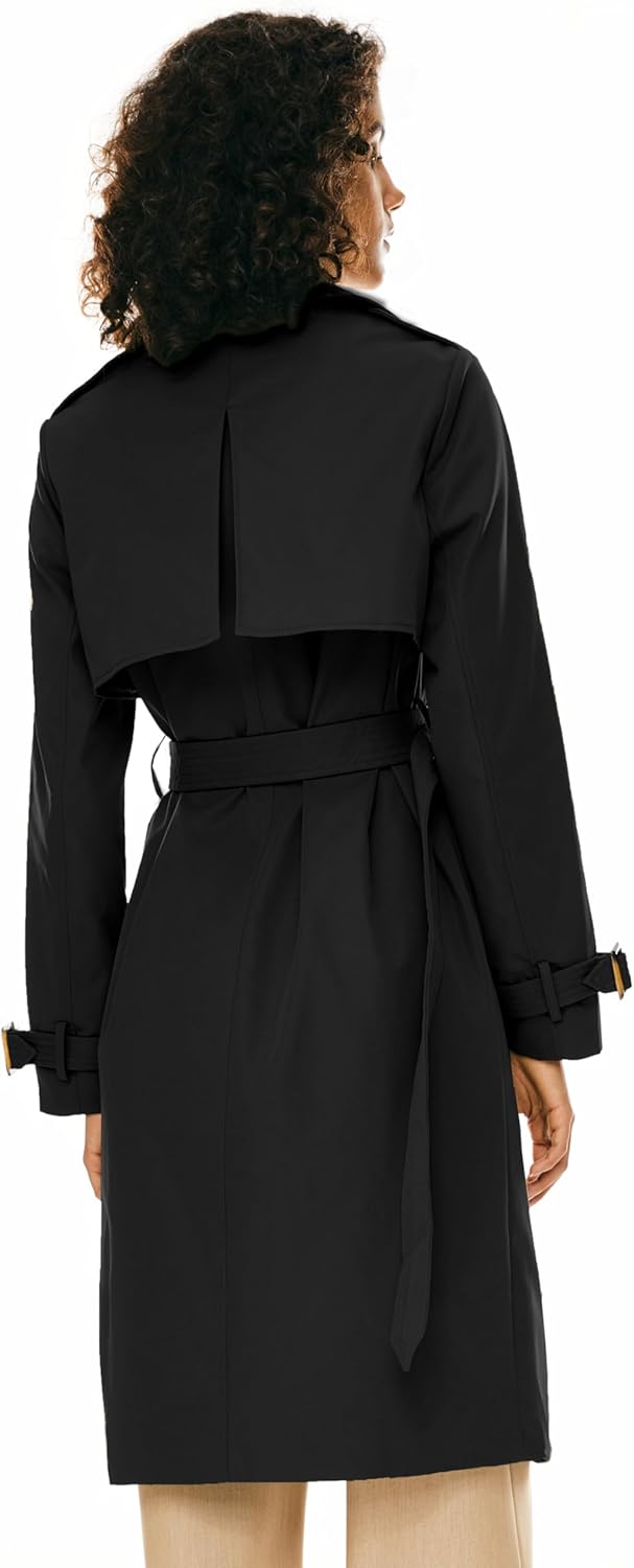 Orolay Women's 3/4 Length Double Breasted Trench Coat Lapel Jacket with Belt - Image 2