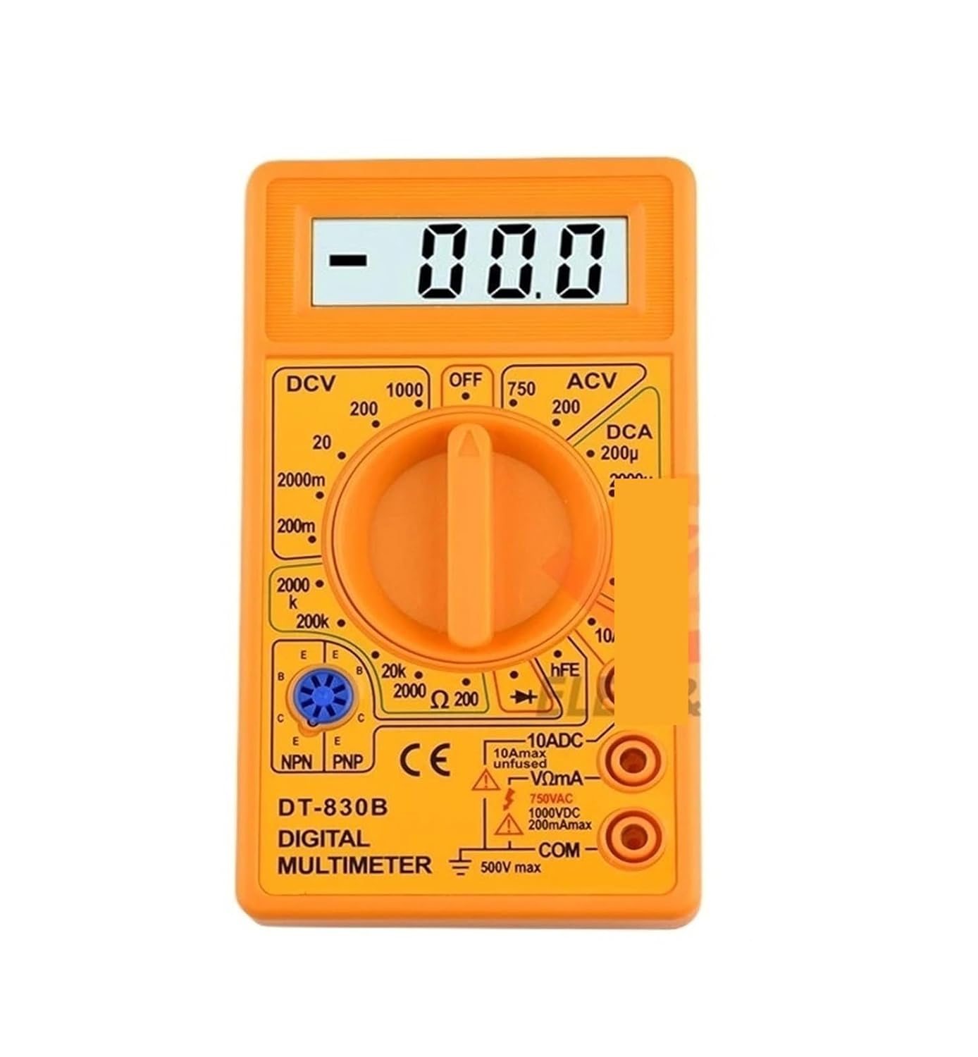 Digital Multimeter DT-830B Voltmeter Amperemeter AC/DC 750/1000V Ampere(Yellow)
