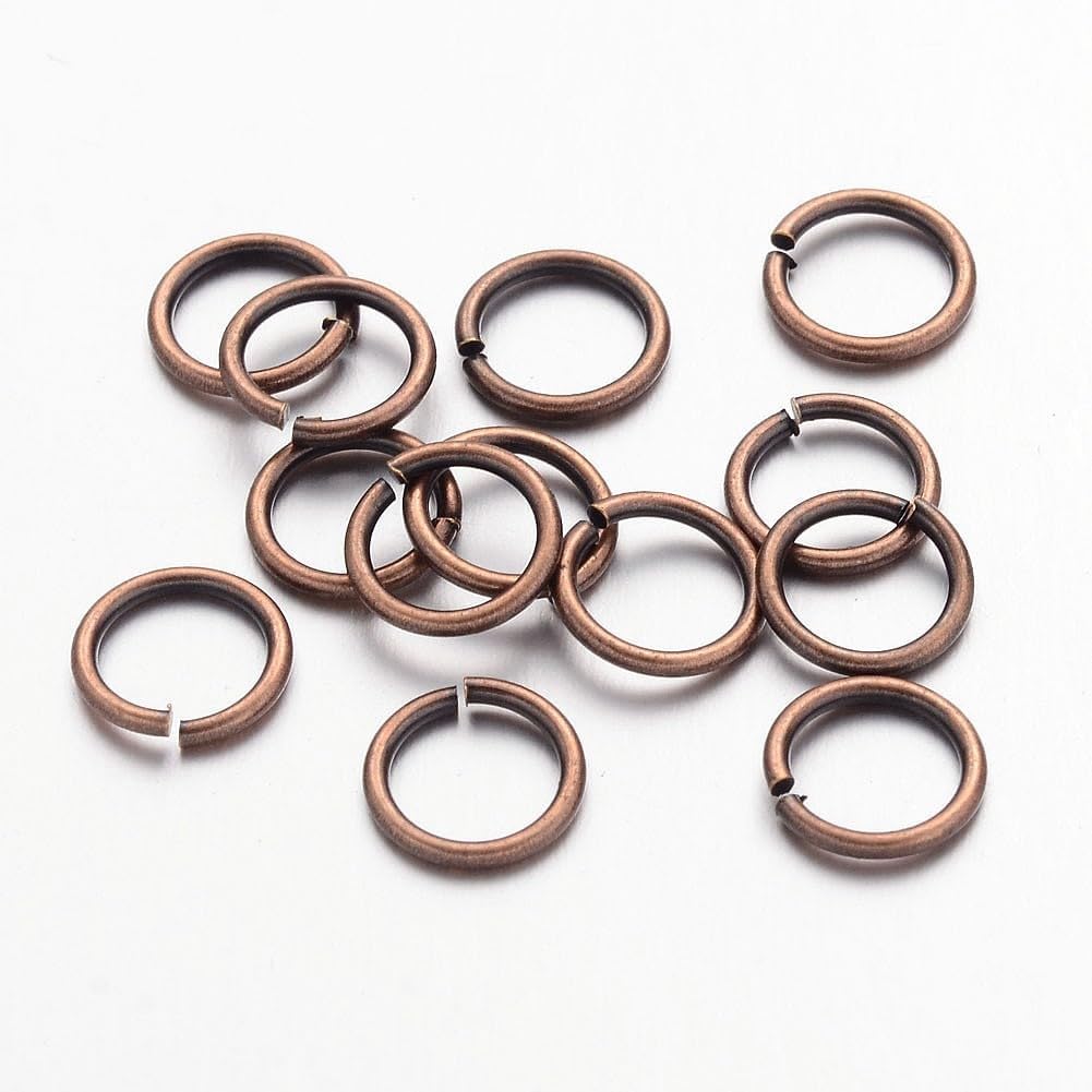KISSITTY 500g Red Copper Plated Brass Open Jump Rings 8x1mm Round Chainmail Jewelry Making Connectors (About 4300pcs)