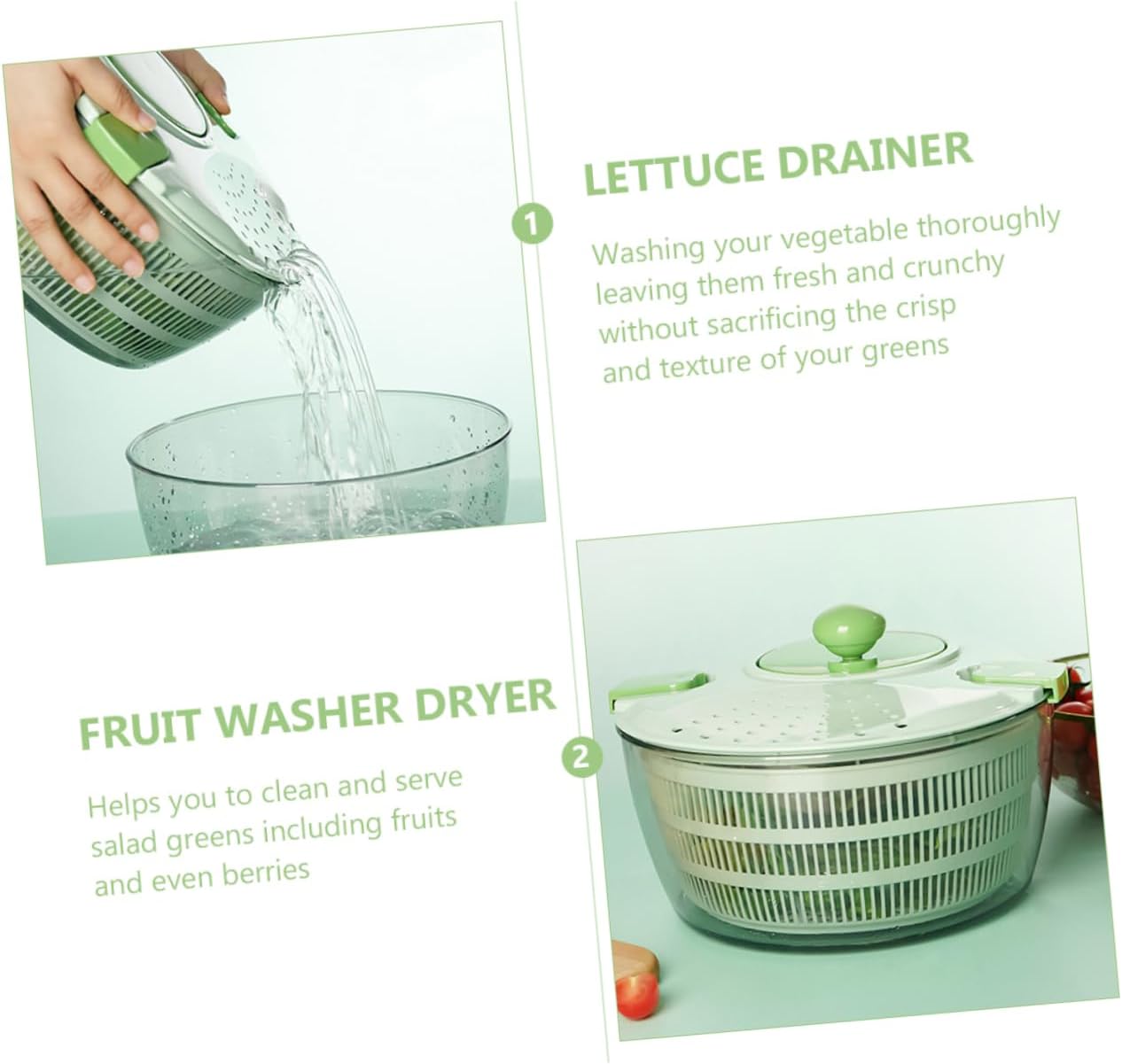Large Vegetable Dehydrator Fruit Washer Dryer Lettuce Drainer Strainer Salad Green Cleaner