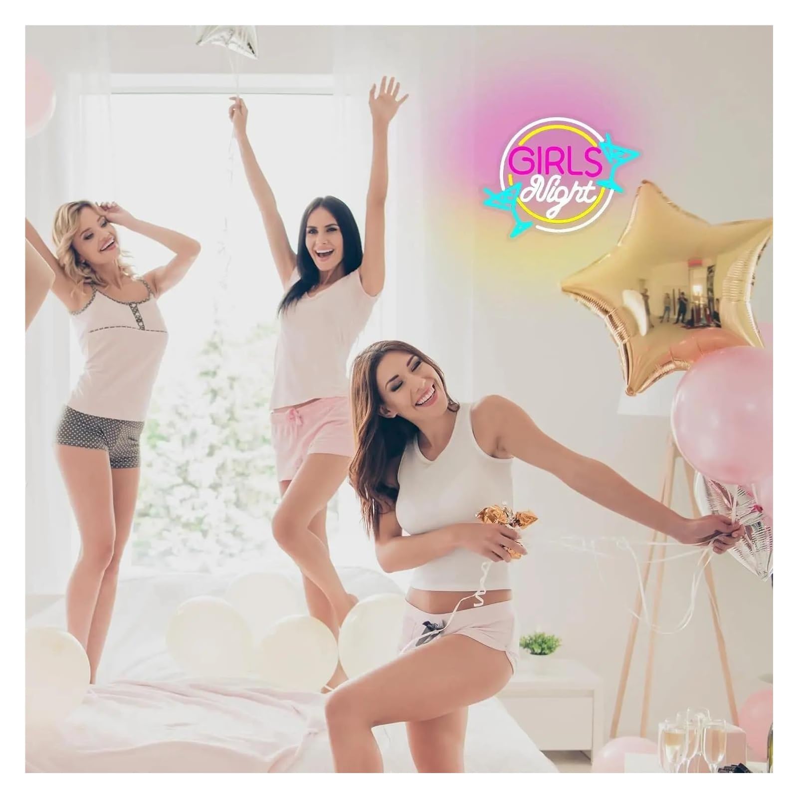 Luz de Diseño de Digital Letrero De Neón De Noche Para Niñas, Luz Para Dormitorio De Niñas, Decoración De Pared Alimentada Por USB Para Bar, Sala De Belleza, Fiesta En Club, 27,5x35cm