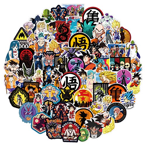 Wsnyy 200 Pcs Dragon Ball Z Laptop Stickers Anime Vinyl Sticker for Nintendo Switch Laptop Water Bottle Bike Car Motorcycle Luggage Skateboard Graffiti Cute Animal Monsters Decal Best Gift for Kids