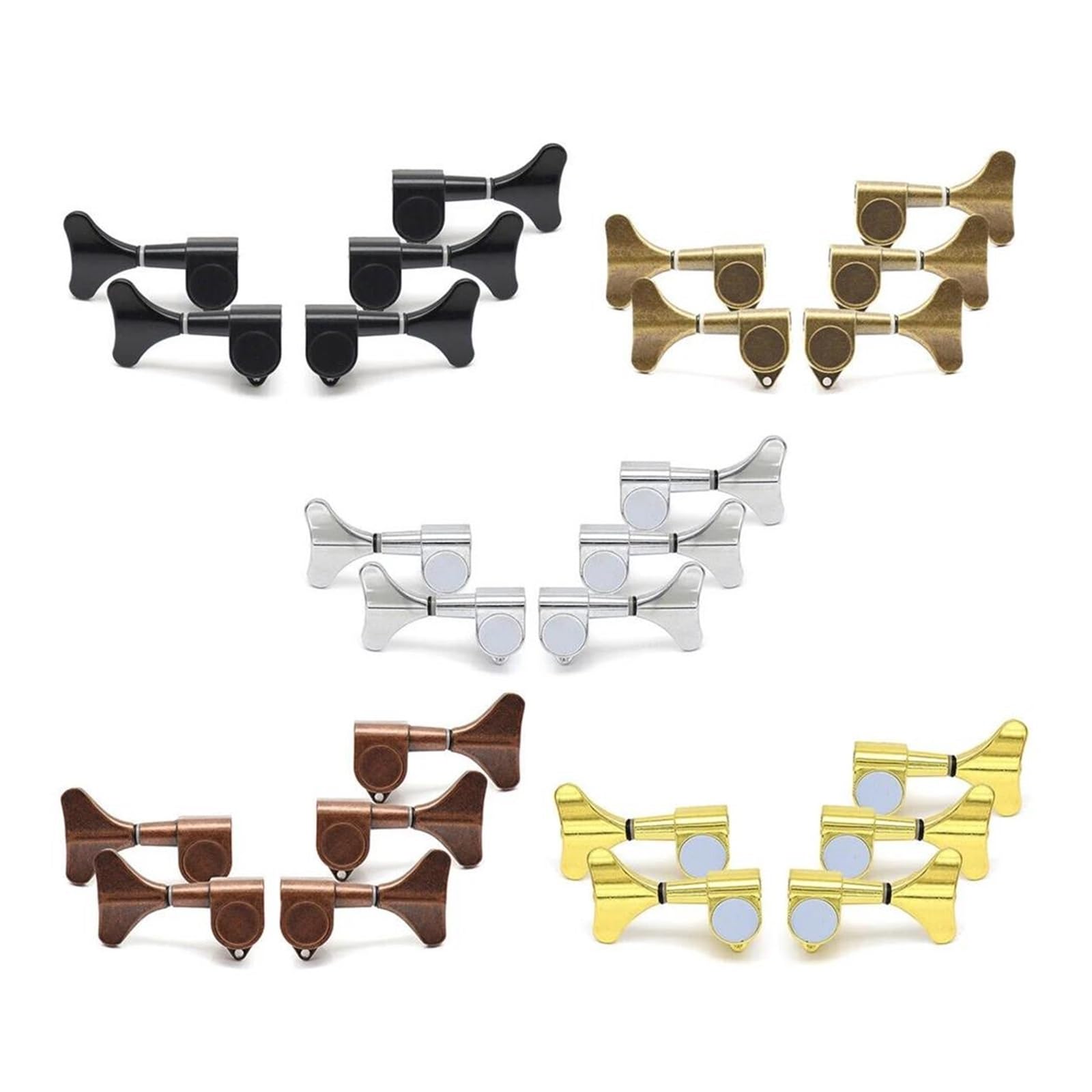 Accesorios Para Clavijas De Afinación De Guitarra Instrumentos Musicales Coloridos Sintonizador De Bajo De 5 Cuerdas Accesorios De Guitarra Para Principiantes Profesionales(3R2L Chrome)
