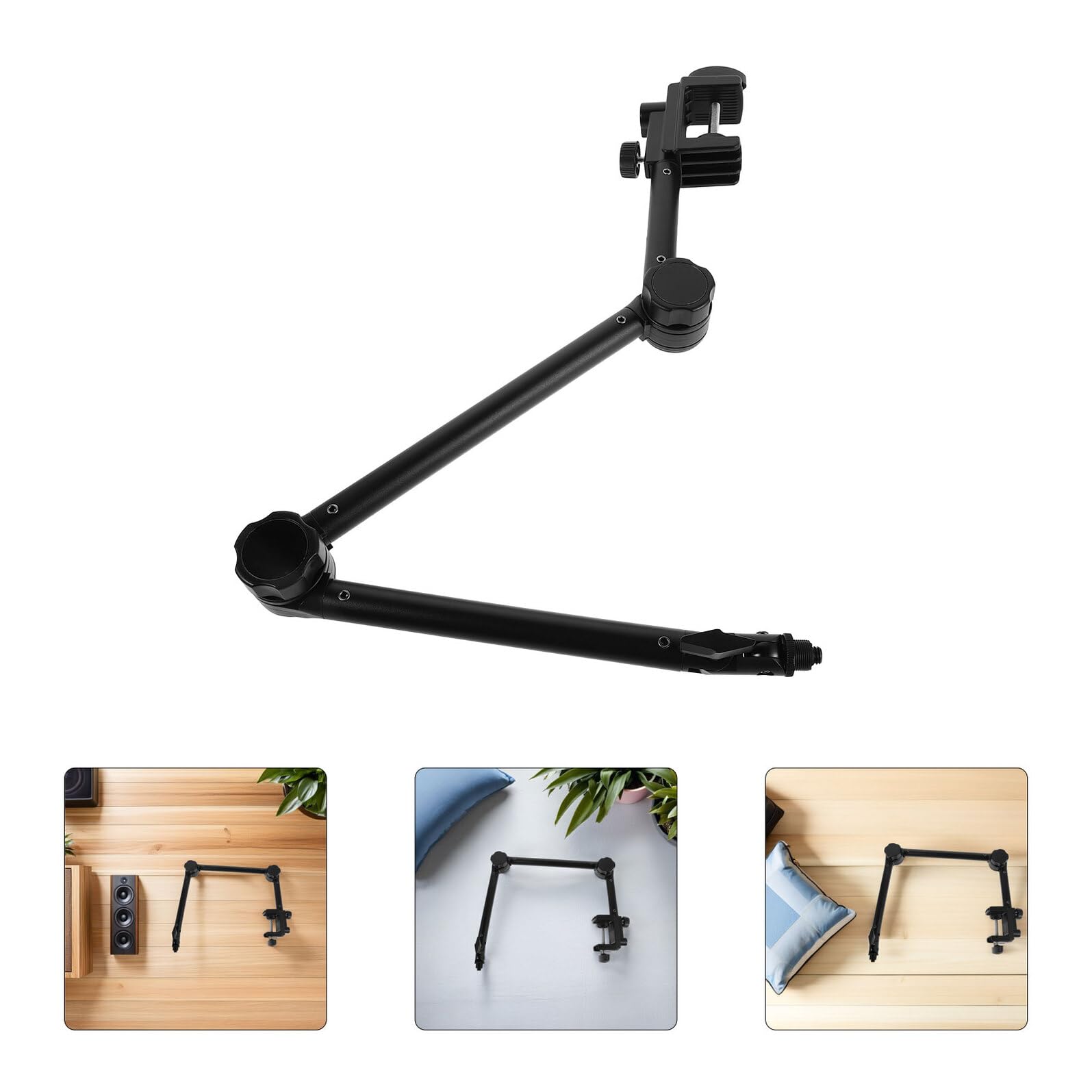 GLEAVI Soporte de Micrófono de Escritorio Articulado Ajustable con Pinza Brazo Retráctil con Rótula 360° para Podcast Streaming y Grabación Profesional