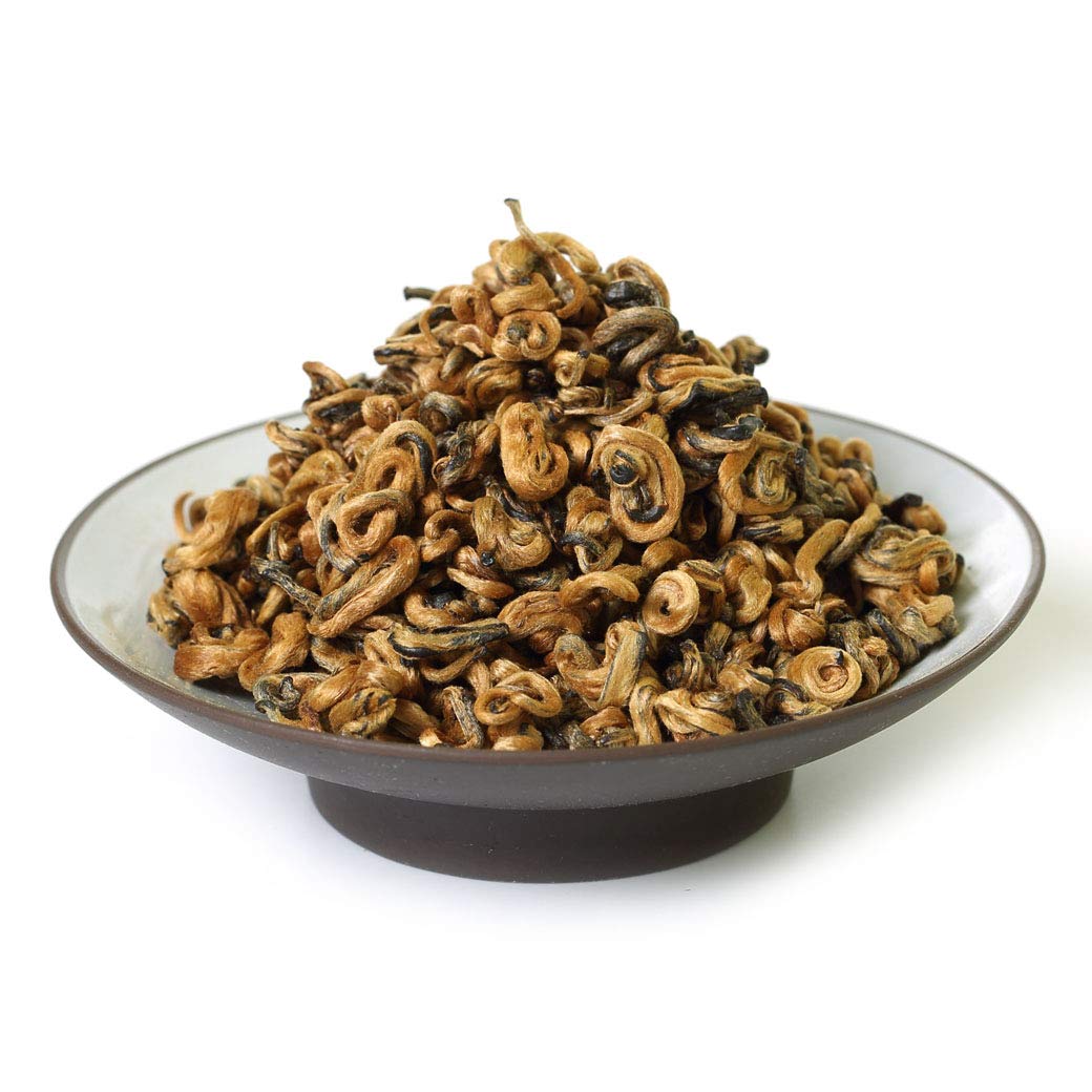 GOARTEA 500g (17.6 Oz) Nonpareil Supreme Organic Yunnan FengQing Golden Bud Snail Dian Hong Chinese Black Tea Negro