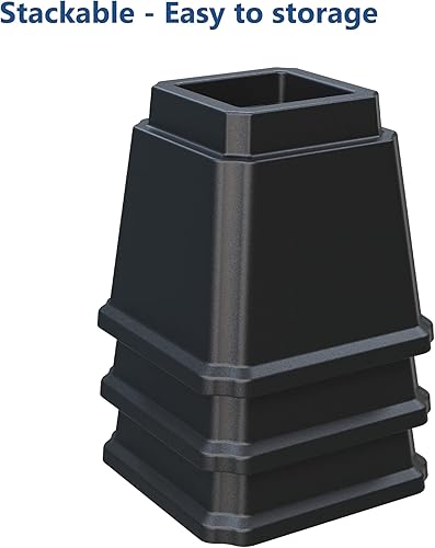 Miniatura 7 de Elevadores de cama resistentes de 5 pulgadas, elevadores de muebles para marco de cama, sofá, escritorio, silla, elevan hasta 3500 libras, juego de