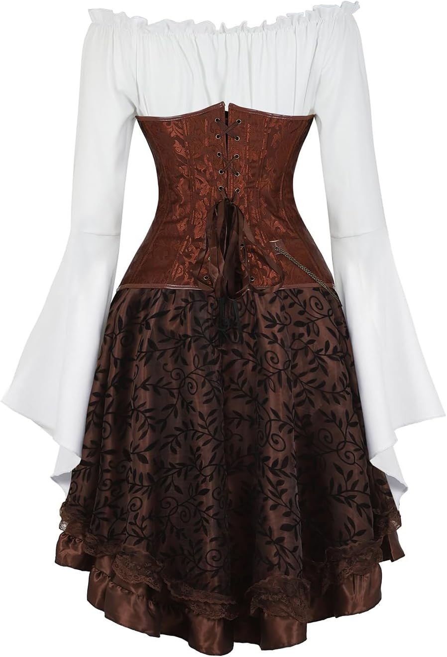 Steampunk Corsets for Women Dress 3 Piece Outfits Skirt White Blouse Set - Image 3