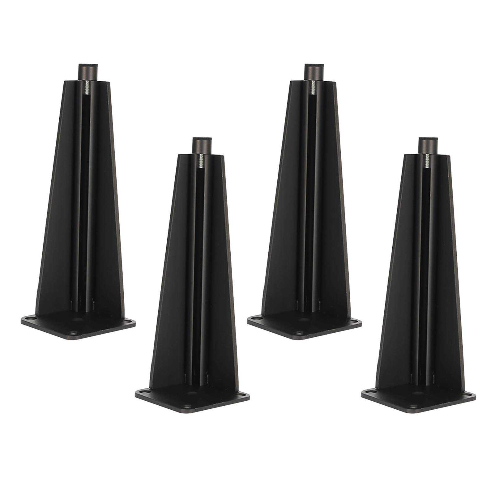 4 Pezzi di Gambe per mobili Piedini Regolabili per mobili in Metallo Piedini di Supporto per mobili in Alluminio per divani Letto, armadi, tavoli e Altri mobili (Nero 12 cm)