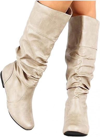 Amazon.com: NIMIZIA Botas de vaquero para mujer retro plisado cuña muslo  botas altas planas deslizamiento en moda casual suave cómodo más tamaño  botas altas : Ropa, Zapatos y Joyería