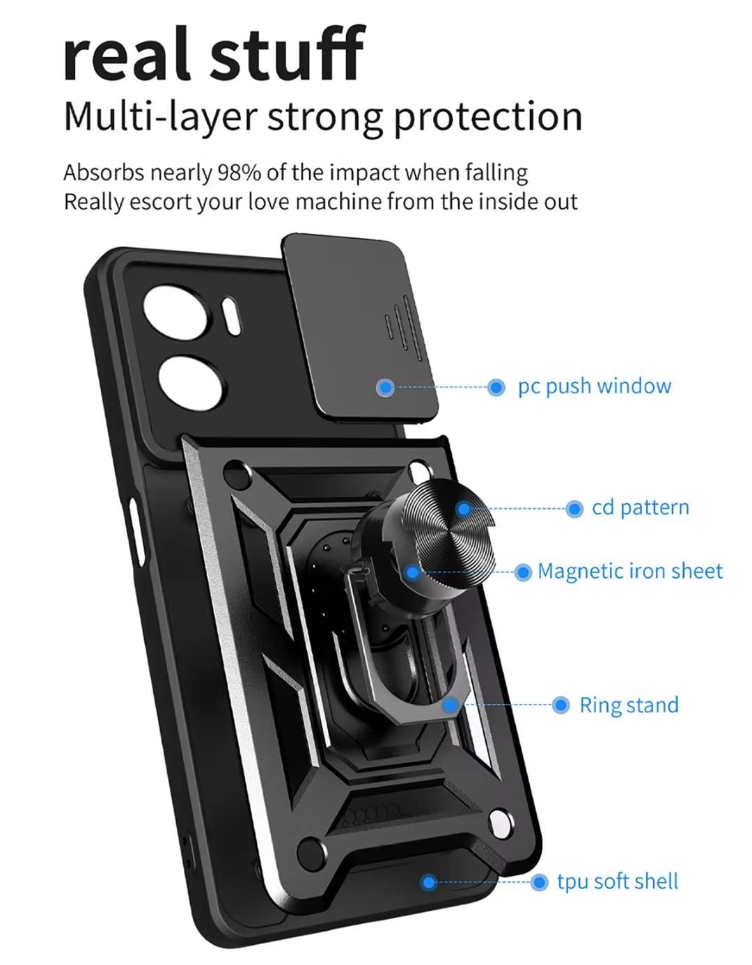 JIAFEI Cover per Oppo A57 4G / Oppo A57s Custodia Protettiva in TPU