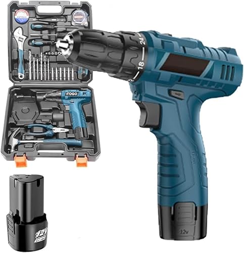 Drill， Cordless Drill Driver 12V 2 Speed Electric Screwdriver 28 Pcs Accessories Set for Brick, Wood, Steel, Masonry