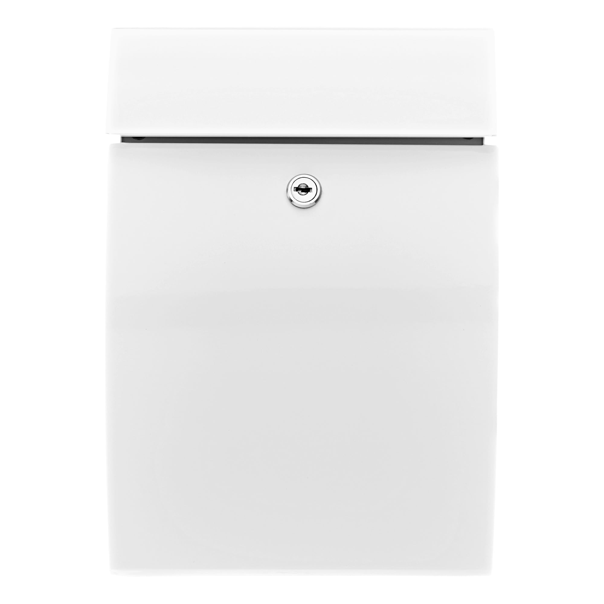 BURG-WÄCHTER Cassetta Postale senza Vano Giornali e Targhetta, Acciaio Zincato, Formato Inserimento DIN B5, con 2 chiavi, Capri 813 W, bianco (simile RAL 9016), 38700, (L x A x P) 215 x 304 x 80 mm