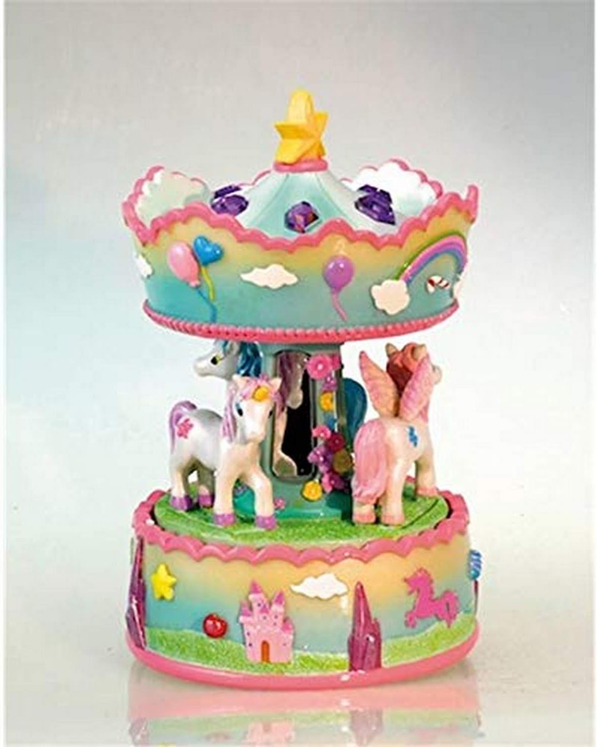 Musicbox KingdomMusicbox Kingdom - 14311 Musicbox Unicorn Carousel Fairy Tales, Rotates To A Melody