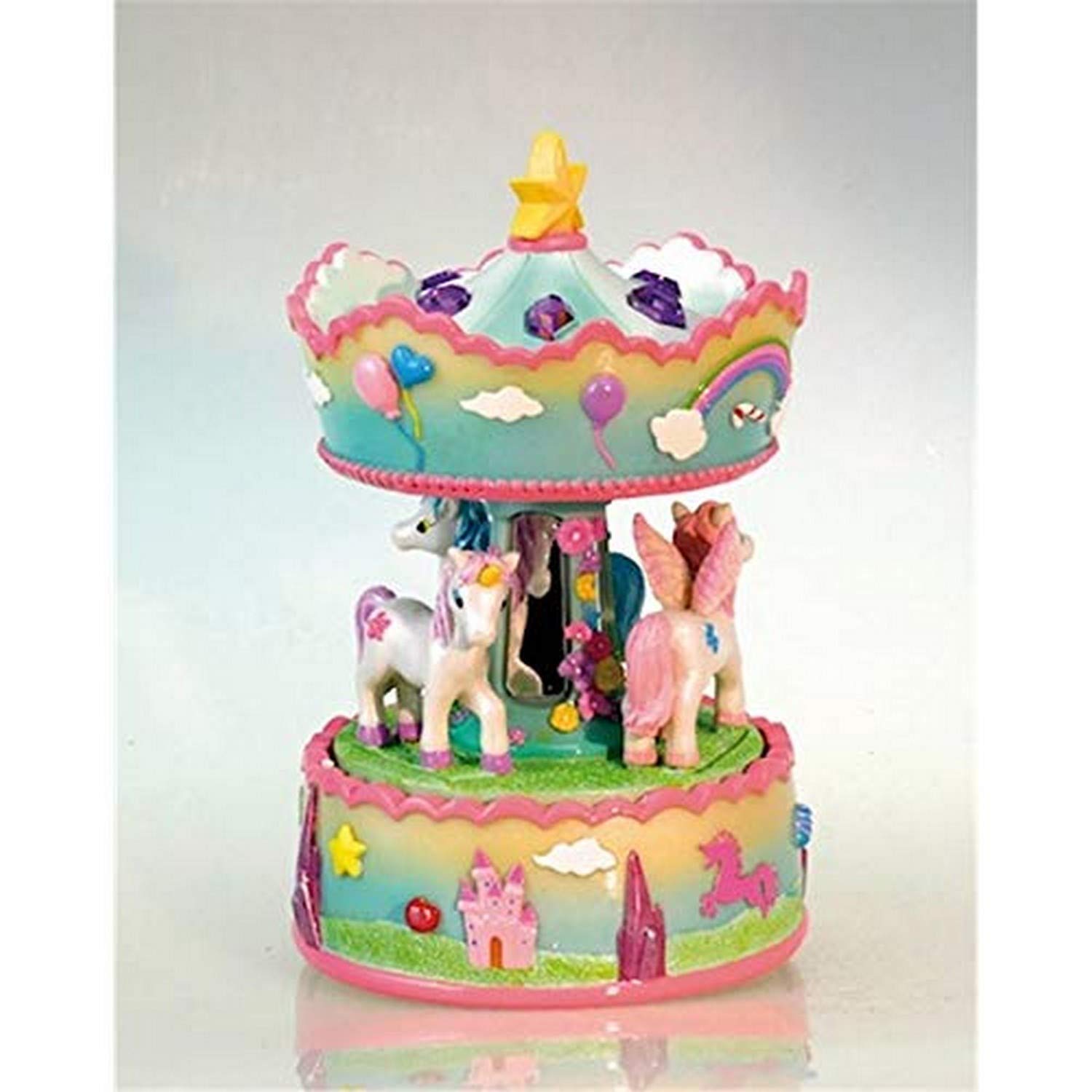 Musicbox KingdomMusicbox Kingdom - 14311 Musicbox Unicorn Carousel Fairy Tales, Rotates To A Melody
