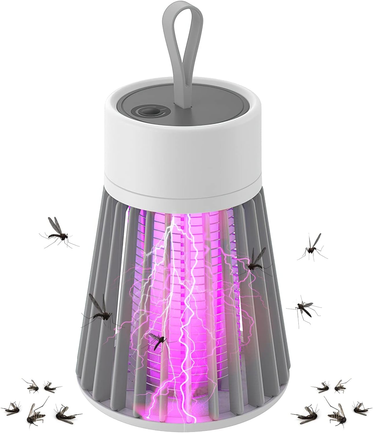 Mosquito Killer Lamp, Electric Fly Killer, Rechargeable 2 in 1 Killer with Ultraviolet Lamp and Lighting Lamp, 360° Attract Insect Fly Zapper for Indoor Outdoor, Home, Bedroom, Camping