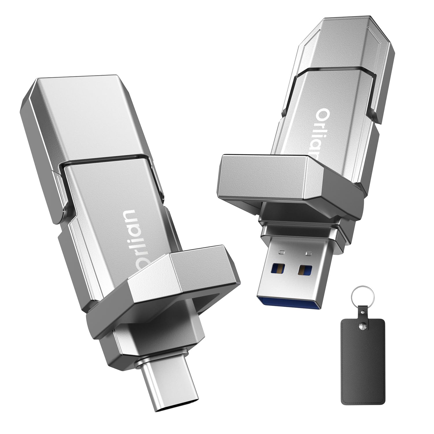 Orlian 1TB External Portable SSD USB Solid State Drive Up to 500MB/s USB 3.2 Gen 2 Dual Drive Type C + USB A Solid State Thumb Drive for Phone/Android Laptops/Windows/Mac, Silver-image-22