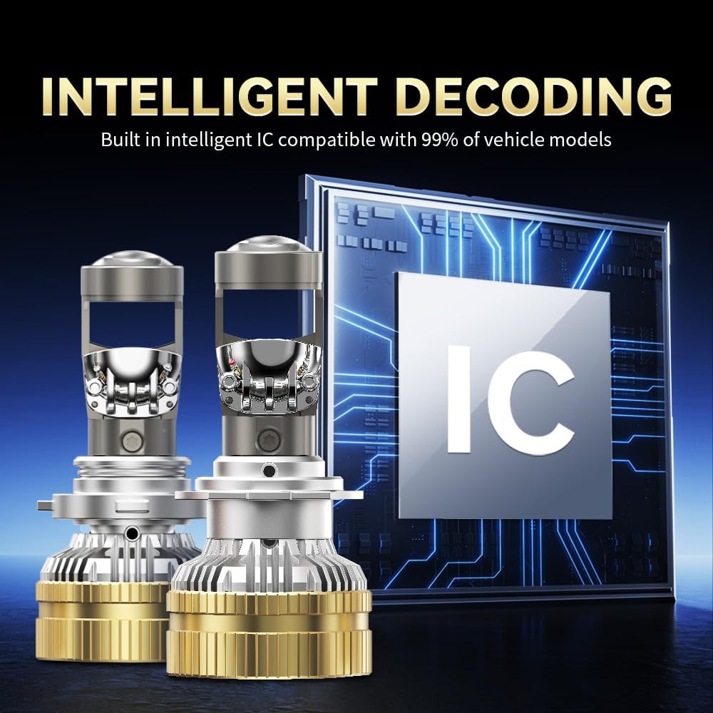 Oprah 9005 Projector Led Bulbs, 3570chips and Advanced Multi-Stage Cooling System, 6000K Pure White, 300% Bight Flicker-Free Illumination, For Off-road, Pack of 2, Canbus Ready