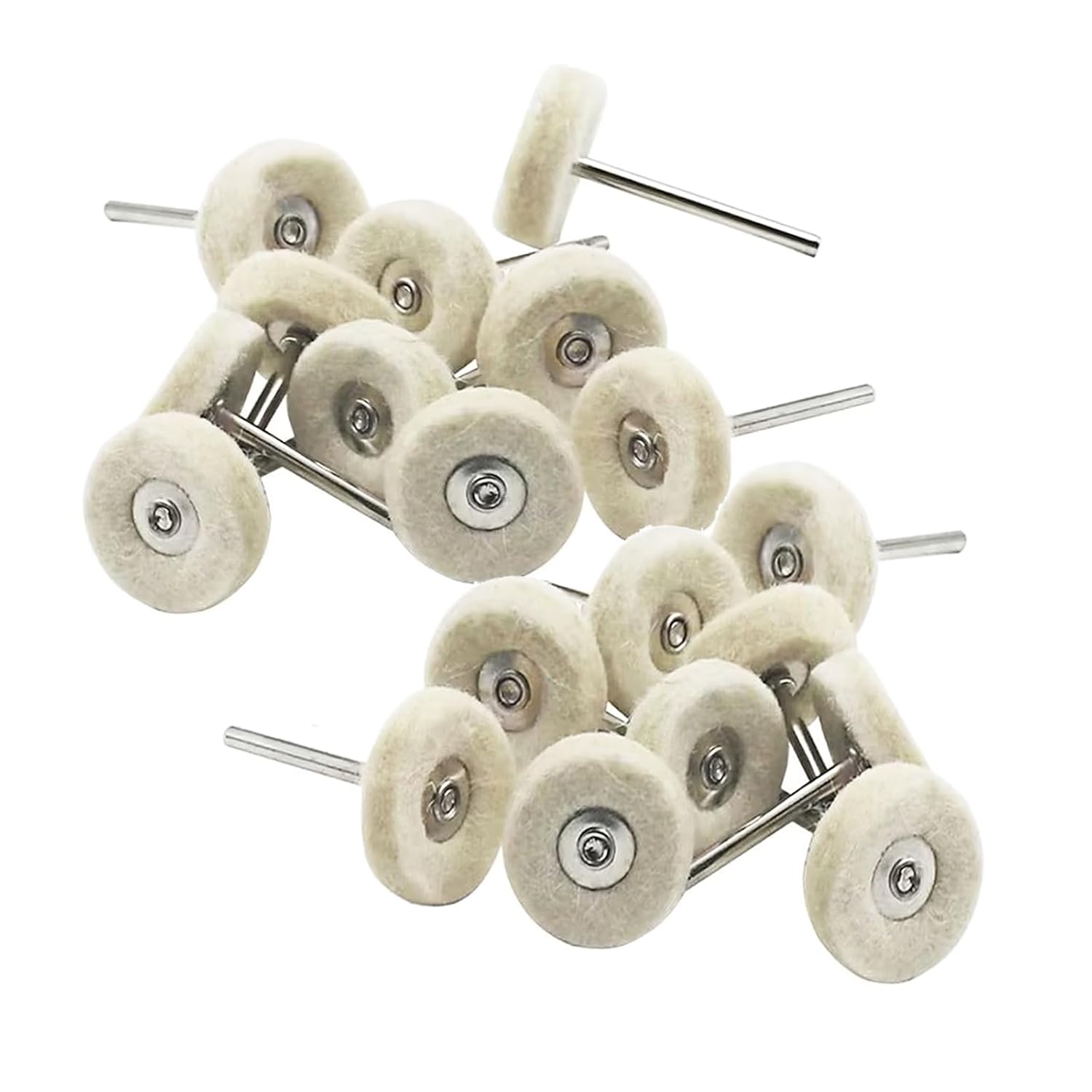 𝐋𝐮𝐨 𝐤𝐞 20 Pcs Mini Cotton Strip Buffing Wheel, 3/32 Inch Shank Abrasive Polishing Wheel for Rotary Tools (White)