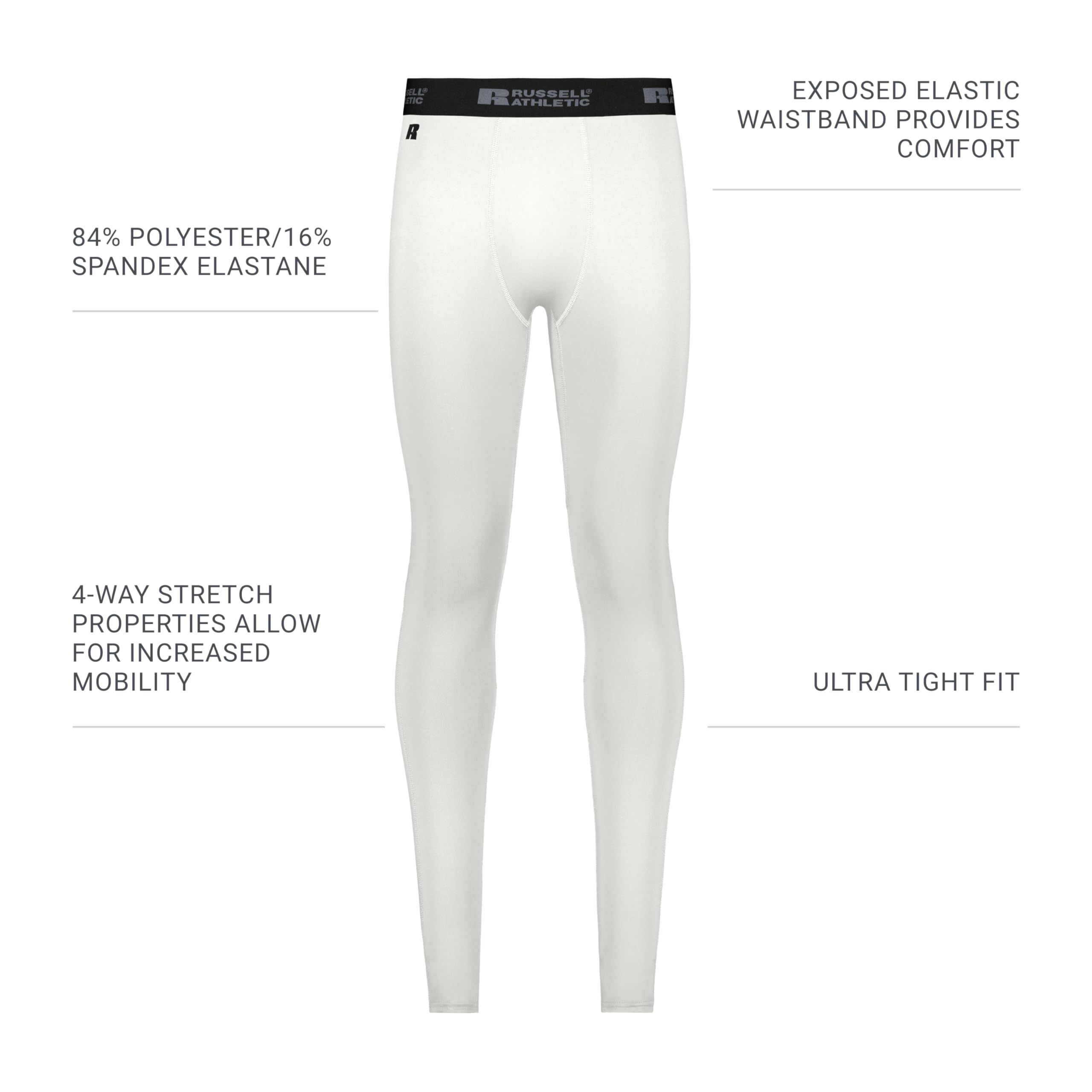 Russell Athletic Herren Coolcore Kompressionsstrumpfhose in Voller Länge Kompressionshose