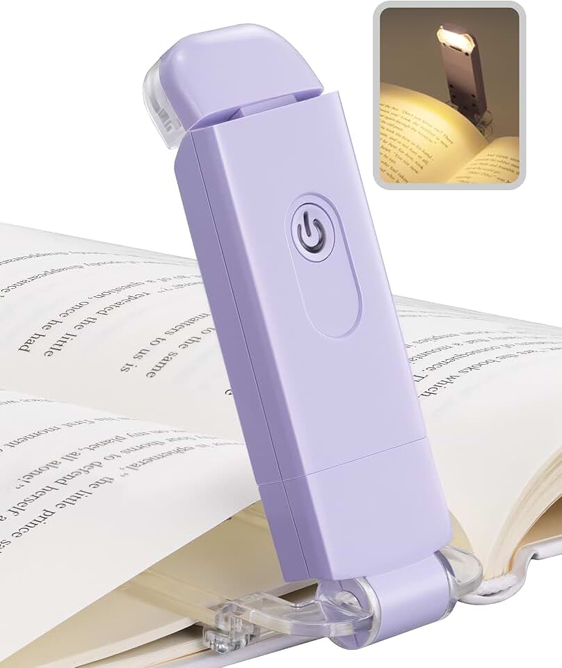 USB Rechargeable Book Light for Reading in Bed, Clip-on LED Reading Lamps Portable Bookmark Lights for Kids, Book Lovers, Warm Whi product image