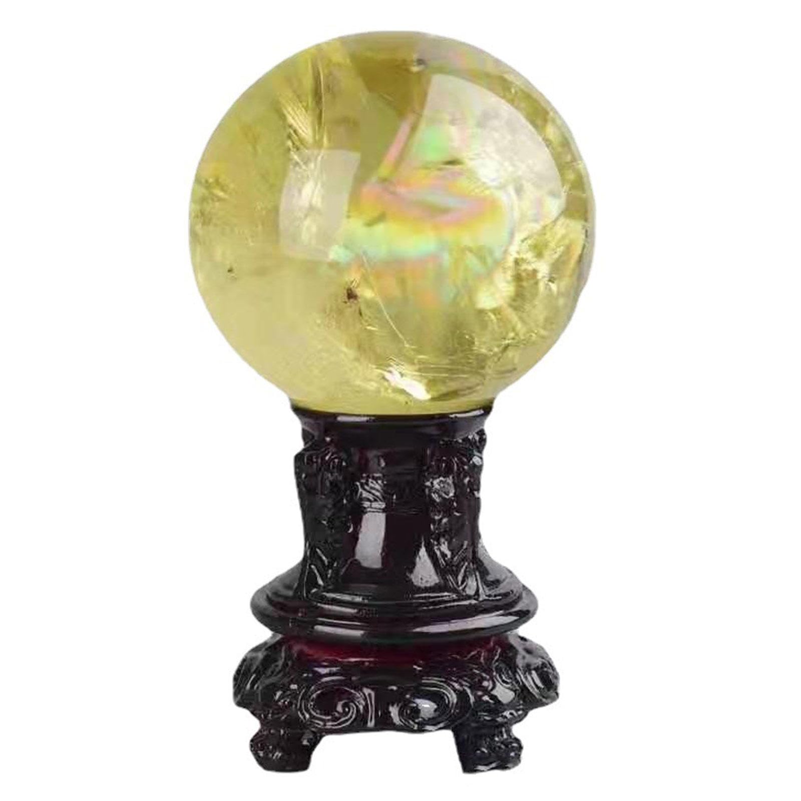 Citrine Quartz Crystal Sphere Ball Gemstone Gifts Feng Shui Decor Divination,Diameter1.6