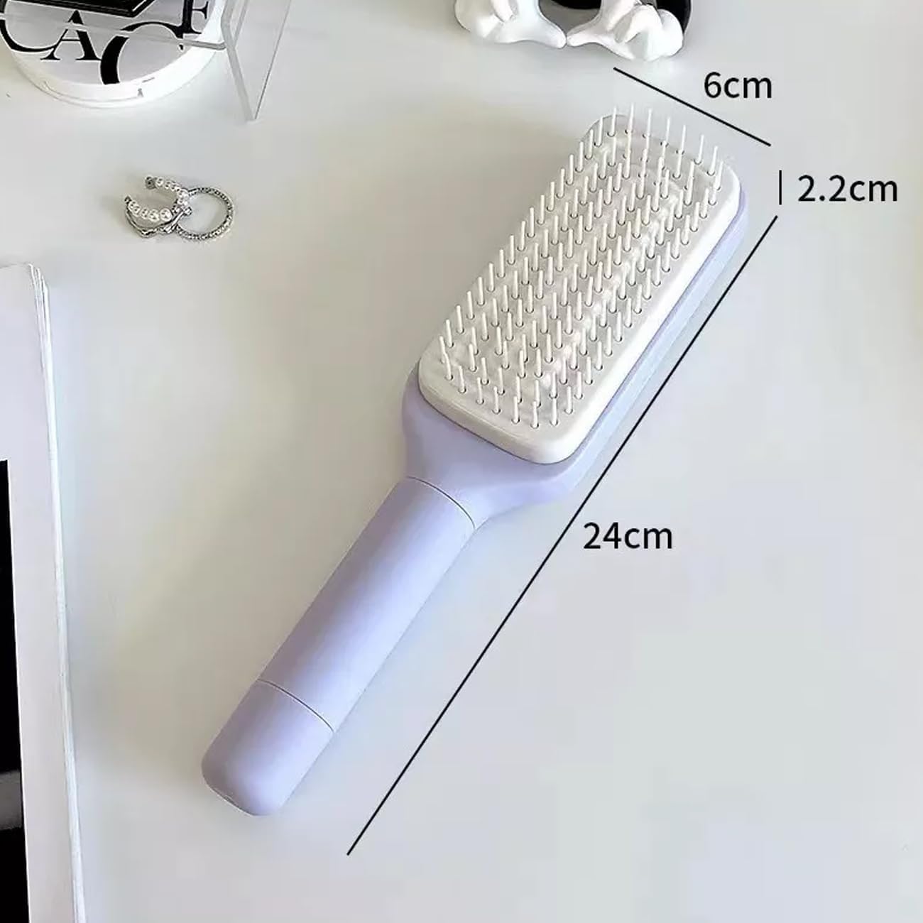 SANTALON Retractable Hair Brush with Self-Cleaning Bristles – 4-in-1 Anti-Static Comb with Ergonomic Handle | Detangles Wet & Dry Hair, Gentle Scalp Massage, Easy to Clean | Hair Brush for Women & Men 2