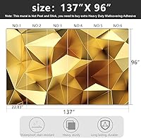 Vista 123 de Gold Modern Feather Fabric Wallpaper Living Room Bedroom Bathroom Large Wall Mural- 137"x96"（ not Peel and Stick）