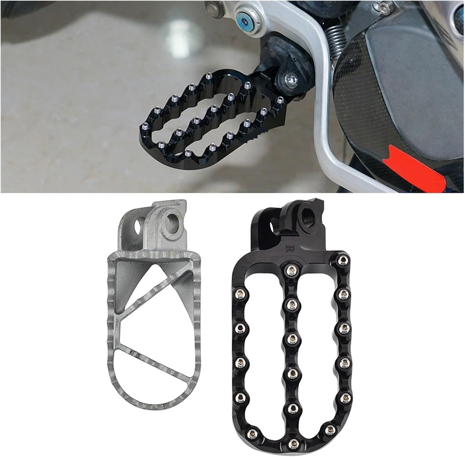 Motorcycle pedal Forged Footpeg Footrest Fit For K-tm 690 Enduro R SMCR SMC R Fit For 701 SM Supermoto Enduro NORDEN 901 GASGAS ES/SM 700 2008-2025(Black)