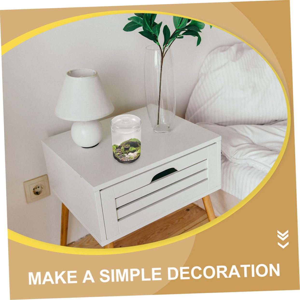 Alipis Terrario de Musgo Ecológico de Vidrio, Adorno Minimalista para Oficina Microjardín Natural