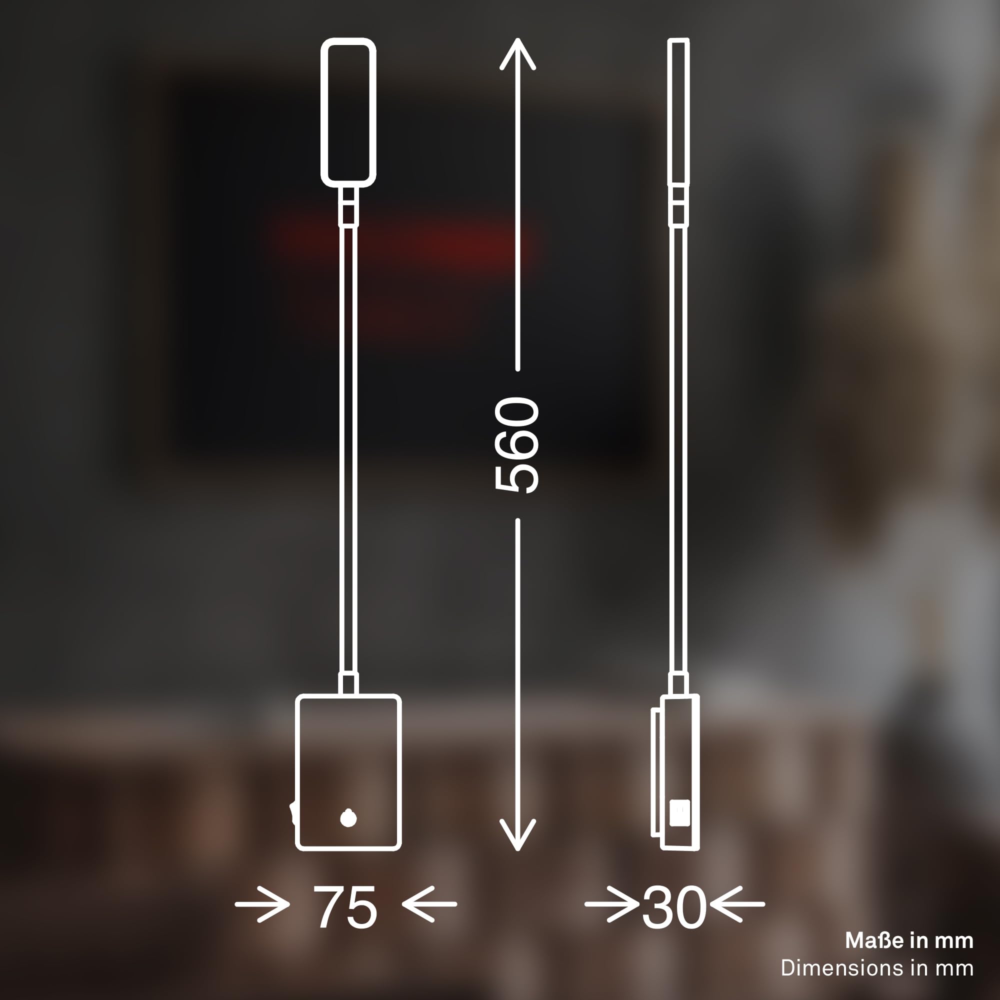 BRILONER - LED Leselampe ohne Stromanschluss und ohne Bohren mit Akku, Touch, dimmbar, warmweißes Licht, Wandleuchte, Wandlampe zum Kleben, Bettlampe, Leselicht, Nachttischlampe, 6x3x50 cm, Weiß