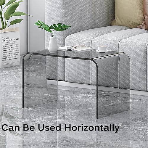 Mesa auxiliar C de acrílico transparente para sofá de 30x30x65 cm 5