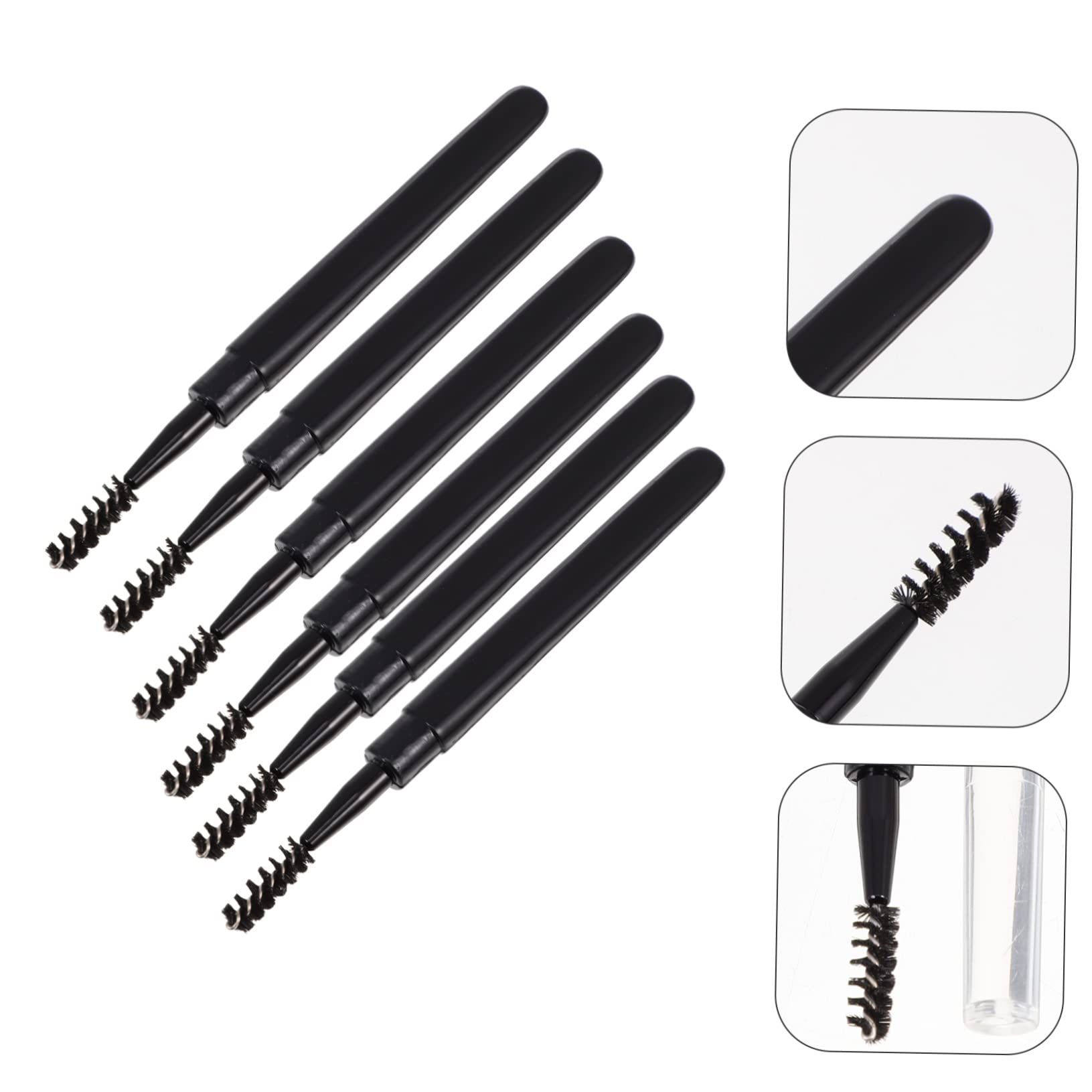 Ipetboom 6Pcs Eyelash and Eyebrow Brush Portable Mascara Applicator Spoolie Comb for Eye Makeup Lightweight and Easy to Use for Travel and Storage